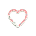 Chiusura a cuore bianca con motivi a onde rosa e pois azzurri per accessori fai-da-te - Base Beige