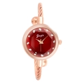 Orologio elegante oro rosa con quadrante ottagonale rosso rubino e bracciale a treccia - Oro Rosa / Quadrante Rosso