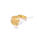 Irregular textured gold stainless steel open ring with 11mm wide wavy surface finish - Irregular Curved Opening (NB-R24133)