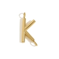 DIY letter K pendant in 18K gold plated stainless steel with double connector loops - Letter K / Gold