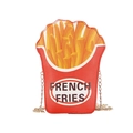 French fries shaped crossbody bag with red and yellow leather and a gold chain strap - French Fries