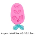 Molde de silicona con hojas de acebo para decoración navideña de pasteles de fondant - 3# Rosa Hojas de Acebo