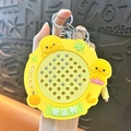 Creative yellow duck magnetic steel ball drawing board keychain for stress relief toy - Yellow