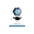Blue gradient ceramic lotus leaf snack dish, 11cm diameter appetizer plate - Lotus Leaf Light Blue