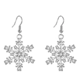 Boucles d'oreilles élégantes flocon de neige argentées avec cristaux pour les fêtes de Noël - Boucles d'Oreilles Flocon Argentées