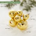 Golden mirror diamond-cut Christmas ball cluster ornament for festive tree decoration - E48805-Gold Diamond Cut Ball Cluster (Mixed Sizes)