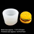Detail van 3D-hamburger siliconen mal met afmetingen 7,5x7,5x5,6cm voor squishy speelgoed - Burger Vorm