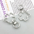 Silver cherry blossom shaped metal swivel lobster clasp for DIY keychain making - Sakura (12838)