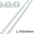 Silver stainless steel cable chain 1000mm length and 9mm width variant for jewelry making - Model B 1m Chain(KLJ5322-Z)