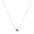 Collana minimalista in argento S925 con ciondolo in zircone tondo brillante da donna - Argento 925 / 5mm