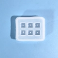 Molde cuadrado de silicona translúcida de 6 cavidades con pernos para joyas de resina - Molde de Cubo de 6 Cavidades con Agujero (12mm)