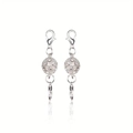 Silver magnetic ball clasp with pavé cubic zirconia and lobster hooks for DIY jewelry - Silver Rhinestone Ball Clasp