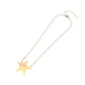 Star pendant necklace with golden finish and silver snake chain in stainless steel - 2#Star