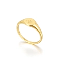 Anillo de sello de acero inoxidable dorado pulido con grabado de estrella de ocho puntas - US 6 / Dorado