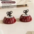 Set of 2 red magnetic mechanical kitchen timers with 60-minute countdown dial - 2 Pcs/Set / Retro Copper