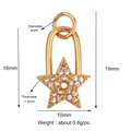 Gold star charm with pavé crystals measuring 19mm in height and 10mm in width - Milky White Star (L87)