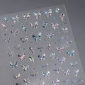 3D butterfly and star laser aurora nail stickers with holographic effect, style M-863 - Holographic Butterfly Style (M-563)