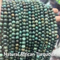 Macro shot of 6-8mm natural African Turquoise loose beads for DIY jewelry making - Natural African Turquoise 4mm (Approx. 90pcs) Strand