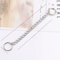 Silver metal chain accessory for clogs with ring ends and technical measurements detail - Aluminum Chain Silver (with Large Buckle)