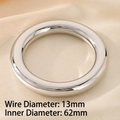 Bracciale in acciaio inossidabile argento lucido con diametro 62mm e larghezza 13mm - 62*13mm / Argento