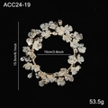 French vintage floral wreath Christmas candle holder with frosted flowers and crystals - 10CM Petal Wreath