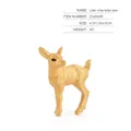 Golden white-tailed deer figurine model, detailed plastic forest animal ornament 4.5cm - Golden Little White Tailed Deer (Head Down)