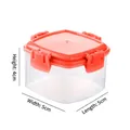 Lot de 4 mini boîtes d'assaisonnement carrées avec couvercles orange, 5x5x4cm - Lot de 4 Boîtes Carrées / Rouge