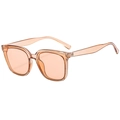 Lunettes de soleil carrées oversize avec monture ambrée et verres orange clair - Monture Thé Clair Verres Thé Clair