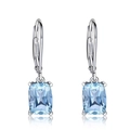 S925 Sterling Silber Blauer Topas Ohrringe Elegante Hängende Damen Schmuck Geschenke - 925er Silber / Blau