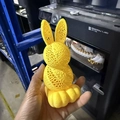3D printed Easter bunny light with yellow honeycomb mesh design for holiday decor - 12.5cm Yellow