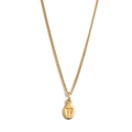Golden stainless steel chain necklace featuring a custom oval pendant with the letter W - Necklace + Pendant W
