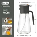 Dark grey 2-in-1 glass oil sprayer and dispenser with 700ml capacity and scale marks - 700ml / Dark Grey