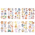 Wasserdichte Glitzer-Tattoos für Kinder mit bunten Aquarell-Tier-Motiven im Set - S011-020 Aquarell Tiere Glitzer Tattoo Aufkleber 10er Set (S011-020)
