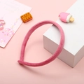 Pink plush velvet headband for women, soft solid color hair hoop accessory for DIY - Rose Pink