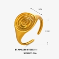 Anillo de espiral ajustable en acero inoxidable bañado en oro de 18K con ancho de 1,4 cm - Dorado