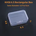 Clear rectangular plastic organizer box KH58 with hinged lid size 6.5x4.6x2cm - 6.5x4.6x2cm / Clear