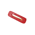 Pince à cheveux rouge marbrée élégante avec attache en métal doré sur fond blanc - Rouge (Rectangle)