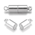 Silberne Magnetverschlüsse für DIY Armbänder und Ketten mit Verbindungsringen - Zylinderform 15*5mm
