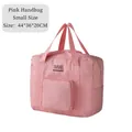 Pink Oxford travel bag small size 44x36x20cm with suitcase trolley sleeve design - Small / Pink