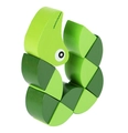 Green cartoon wooden snake whistle musical toy for children on white background - Green Crocodile Twist Toy