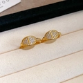 Boucles d'oreilles dorées en nez de cochon avec micro-pavage de zircones de luxe - 95# Tige en Argent - Boucles d'Oreilles en Zircon Micro-pavage Nez de Cochon Dorées