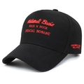 Casquette de baseball noire oversize avec broderie rouge et logo National Basic - Noir (Broderie Rouge)