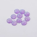 Macro view of 10 purple 12mm round faux druzy resin cabochons with iridescent texture - 12mm / Purple (8)