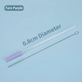 Reusable 0.8cm Tritan straw in taro purple with silicone tip and cleaning brush kit - Taro Purple