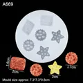 Silicone cookie mold for resin crafts with star and round shapes and choice lettering - 3# Biscuit Star / Clear