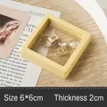 Scatola per gioielli flottante giallo tenue 6x6cm con pellicola PE antipolvere - Giallo - Piccolo (6x6)
