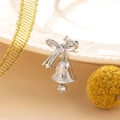 Colgante de pendiente con lazo y campana de estrella en acero inoxidable pulido - Estilo de Lazo de Campana (Pieza Única) (A232-5#)