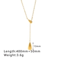 Minimalist gold-plated Y-necklace featuring elegant zircon drop pendants and thin chain - Y-Shaped Double Water Drop Pendant Style (HF-X2282)