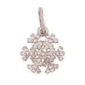 Silver micro-pave snowflake pendant with sparkling white zircons for DIY jewelry - White Gold Snowflake