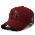 Burgundy cotton baseball cap with premium 3D embroidery and adjustable strap - Adjustable / Burgundy
